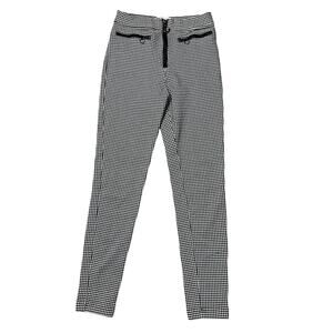 Urban Outfitters Black & White Gingham Check Skinny Pants with Zippers
